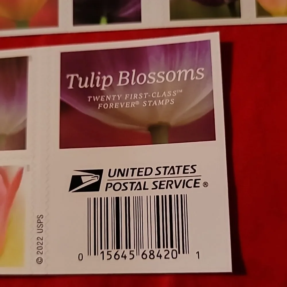 100 Tulip Blossoms 2022‎ Forever Postage Stamps US Postal USPS Wedding Flowers